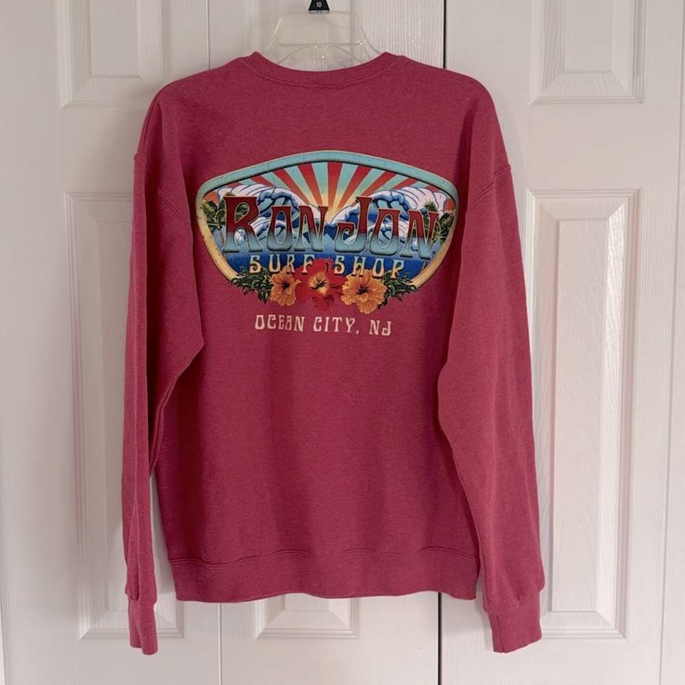 Ron Jon Surf Shop Ocean City, NJ Raspberry Crewneck Sweatshirt - Size - M - Picture 6 of 8